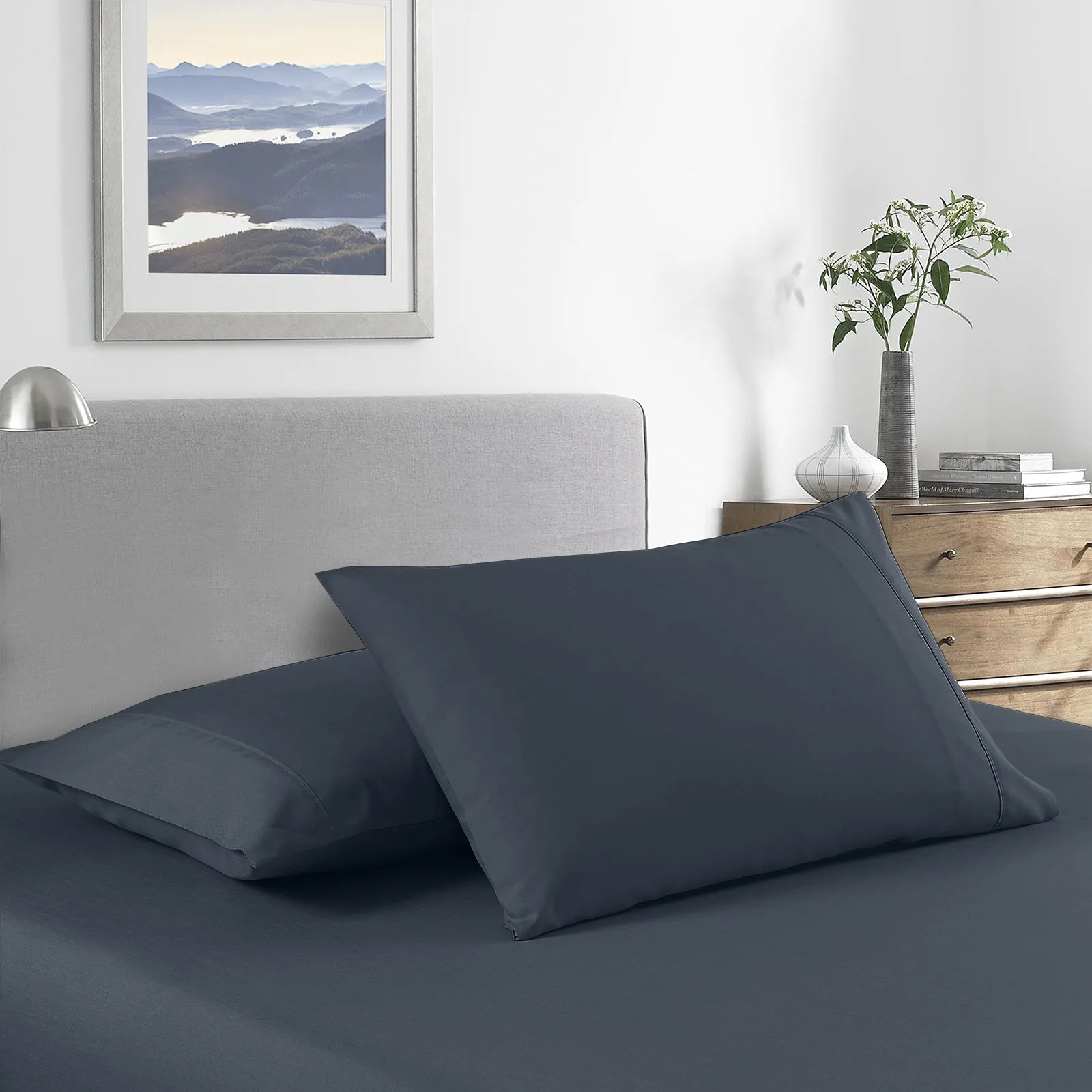 2000 Thread Count Bamboo Cooling Sheet Set | Ultra Soft Bedding | King | Charcoal