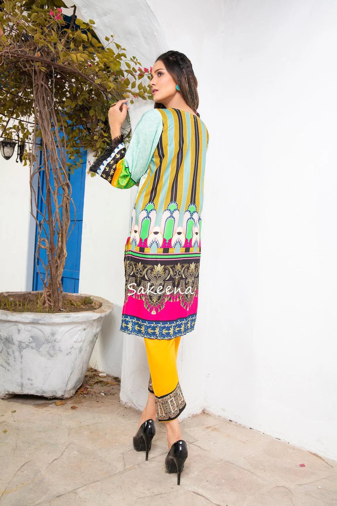 2pc Hand touch-up Winter Dress by Sakeena Hasan
