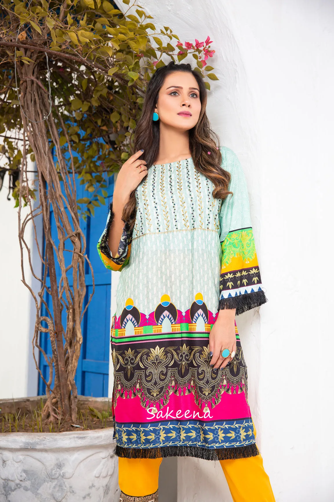 2pc Hand touch-up Winter Dress by Sakeena Hasan