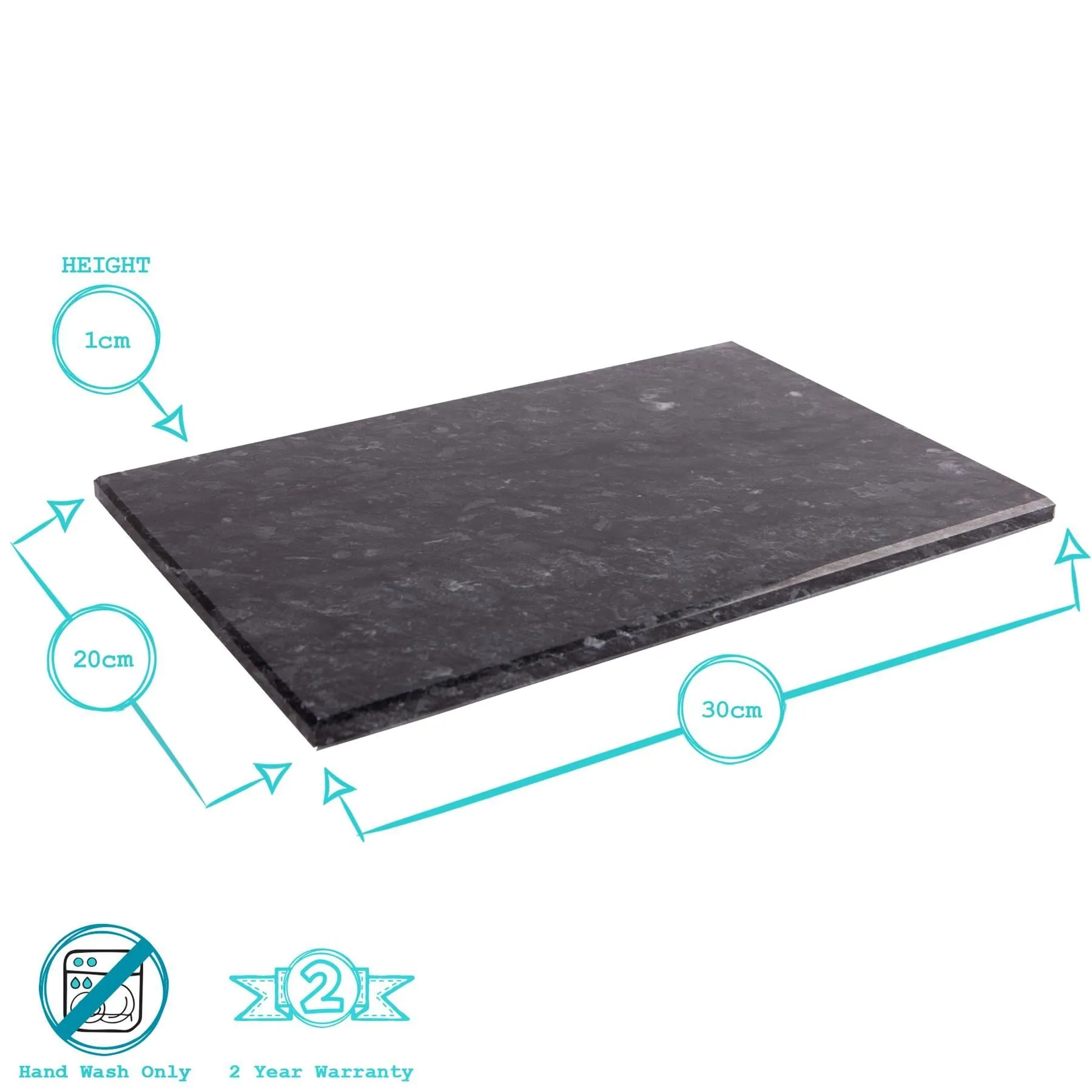 30cm x 20cm Marble Rectangular Chopping Board - By Argon Tableware
