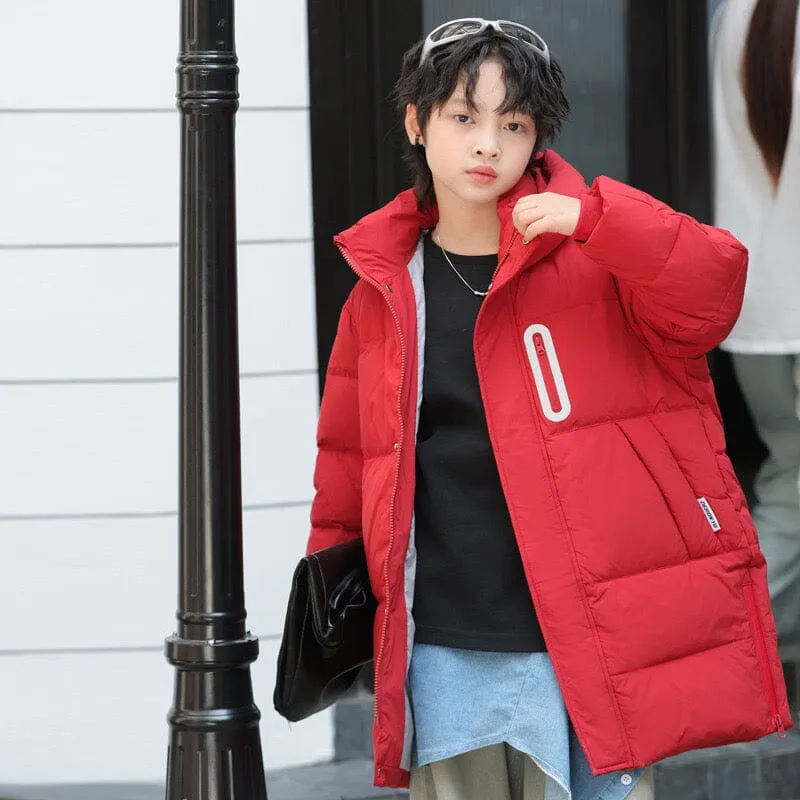 360 Warmth Hooded Mid-Length Down Coat