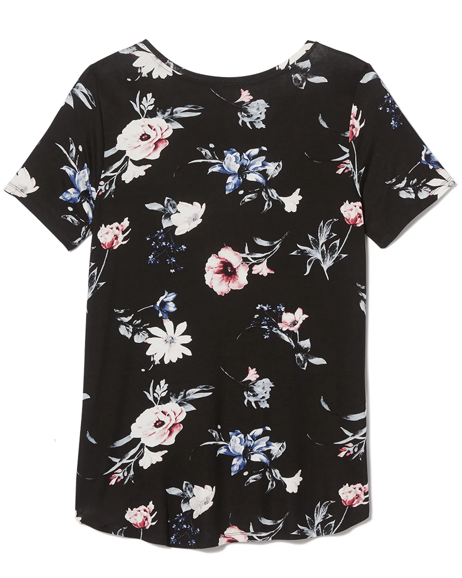 Adelene Round Hem Tee | Black / Ivory