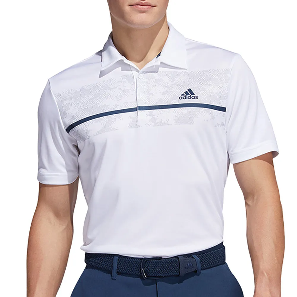adidas Chest Print Polo Shirt - White