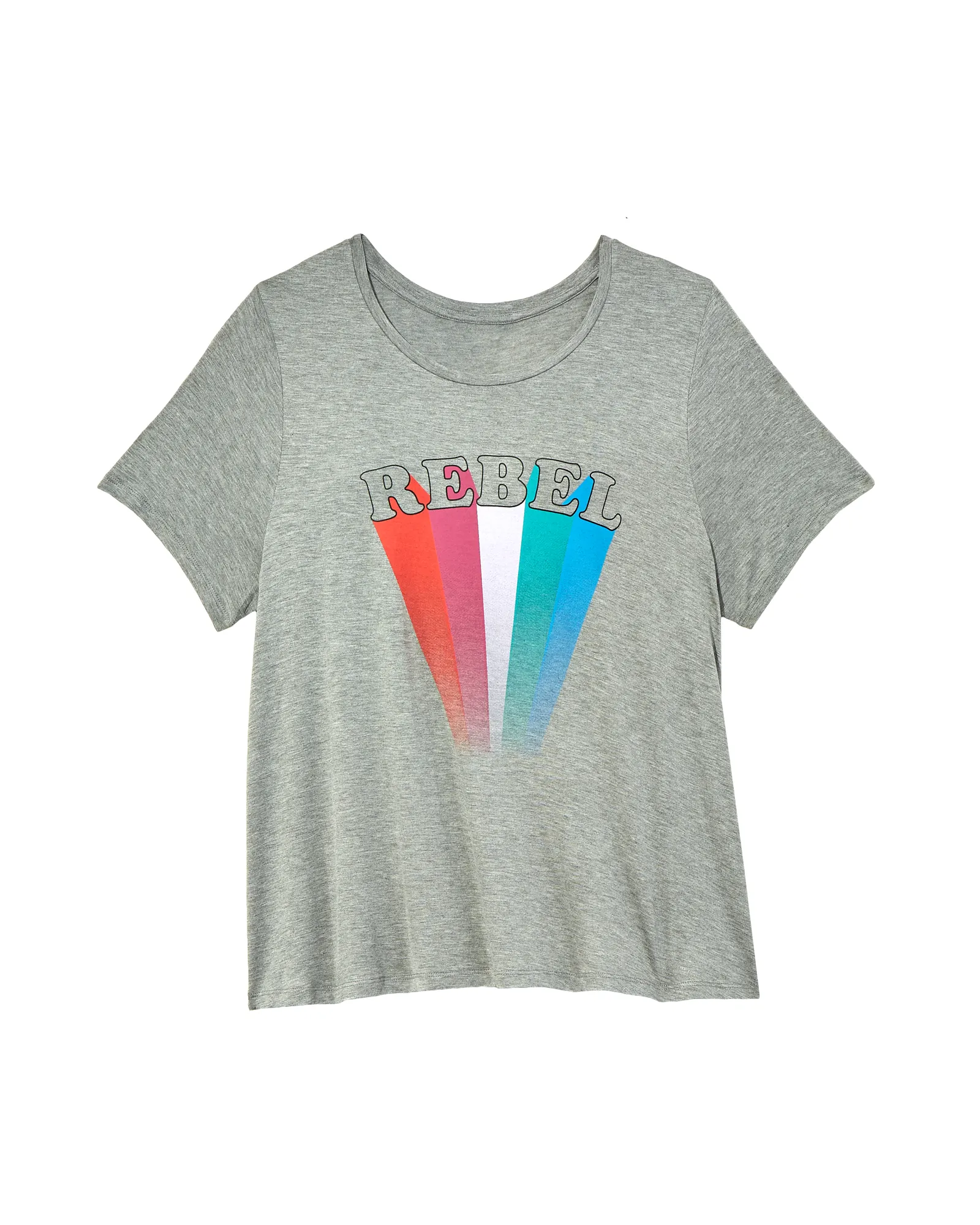 Ashley Fitted Graphic Tee | Light Grey / Pink