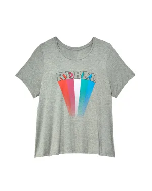 Ashley Fitted Graphic Tee | Light Grey / Pink