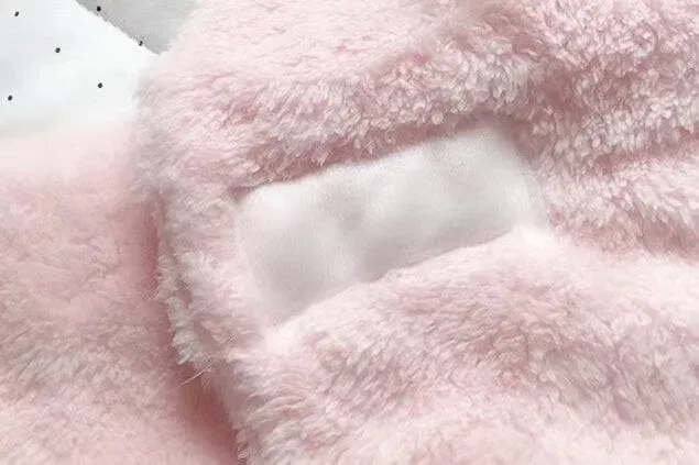 Bear Ears Winter Quilted Plush Baby Swaddle