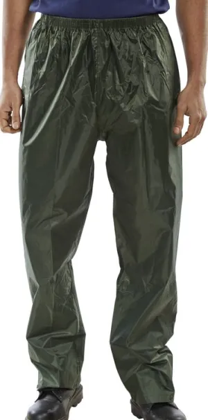 Beeswift Weatherproof Nylon Trousers Olive Green {All sizes}