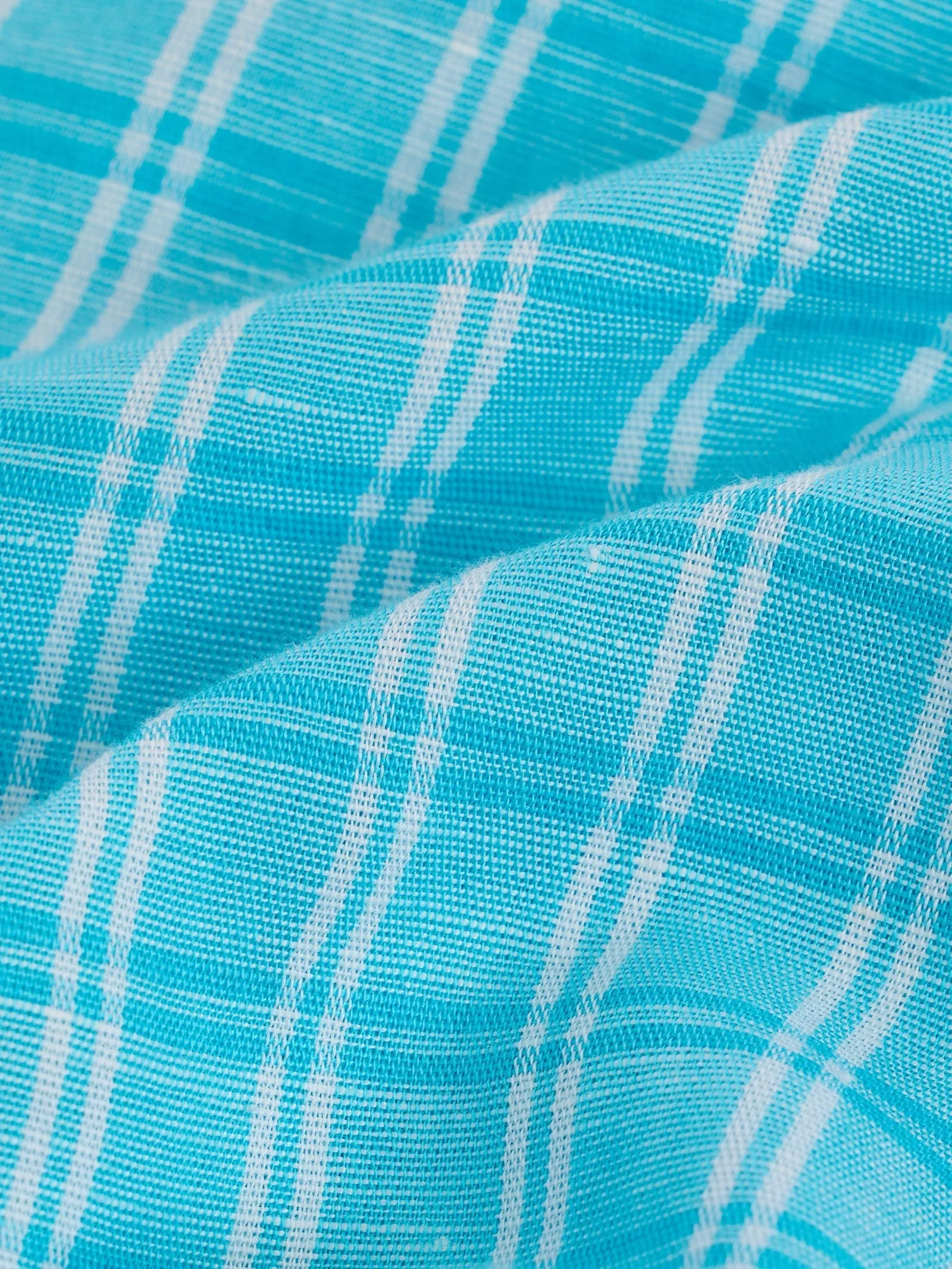 Blue Checked Linen Shirt
