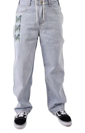 Butterfly Denim Jeans - Light Blue