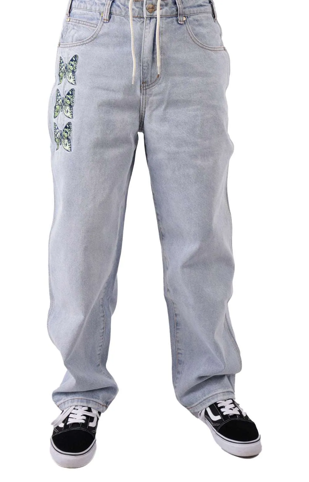 Butterfly Denim Jeans - Light Blue