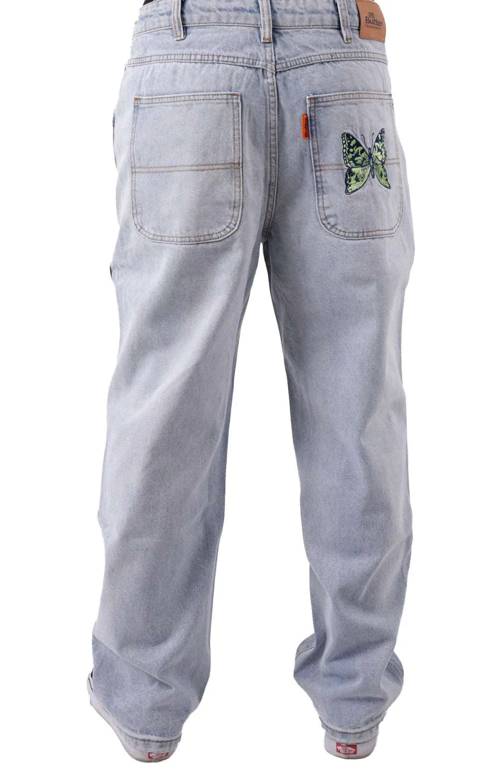 Butterfly Denim Jeans - Light Blue