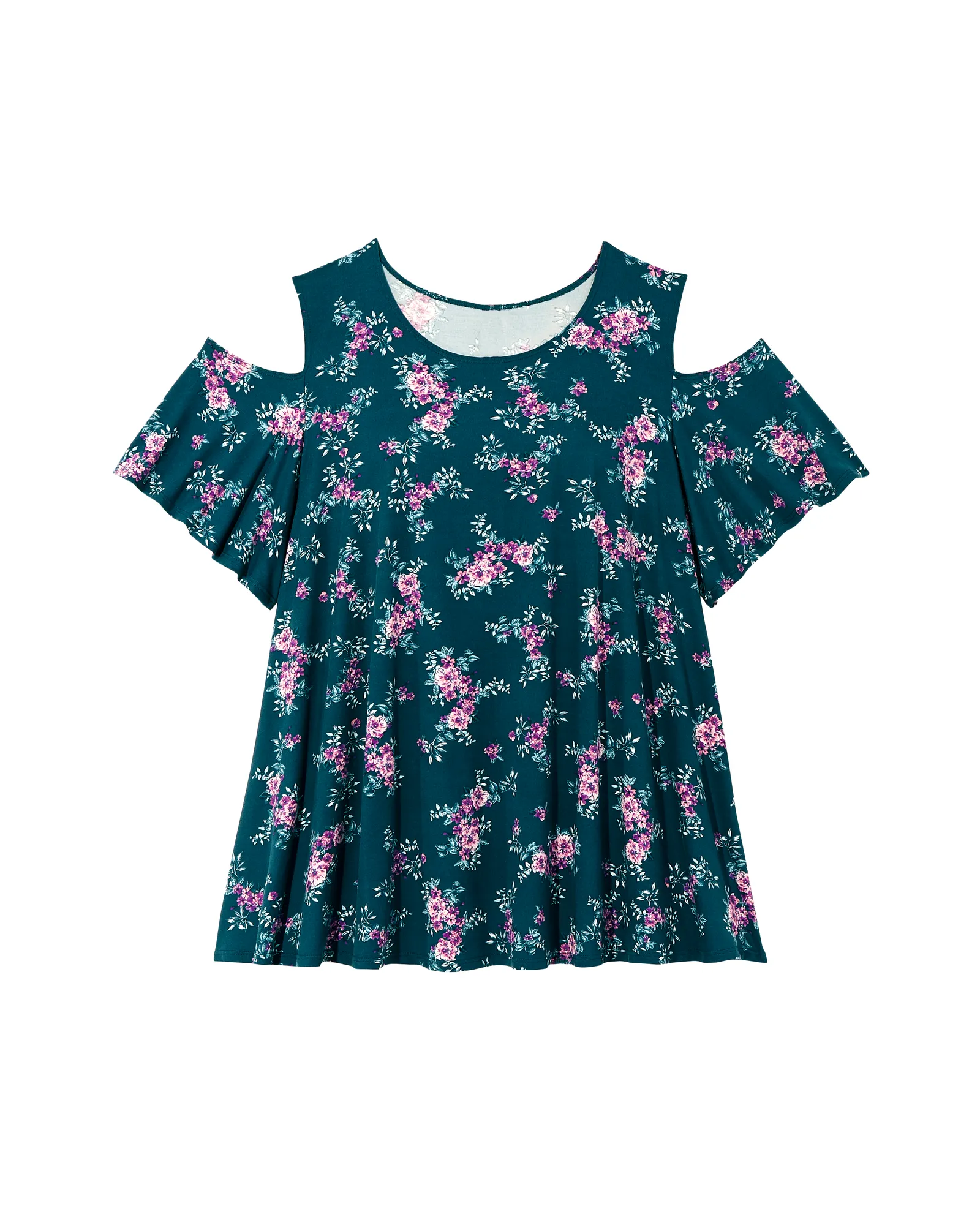 Cassie Cold Shoulder Knit Top | Navy / Purple