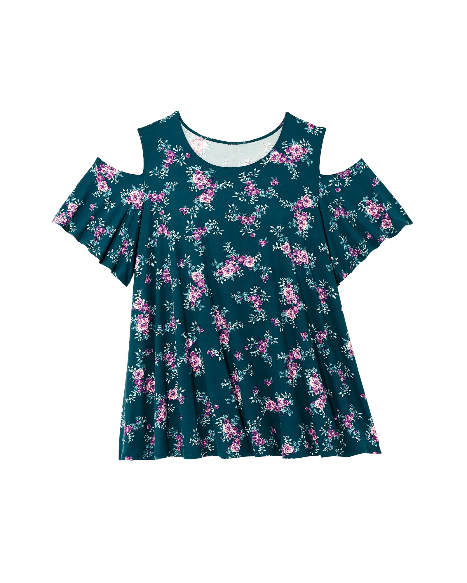 Cassie Cold Shoulder Knit Top | Navy / Purple