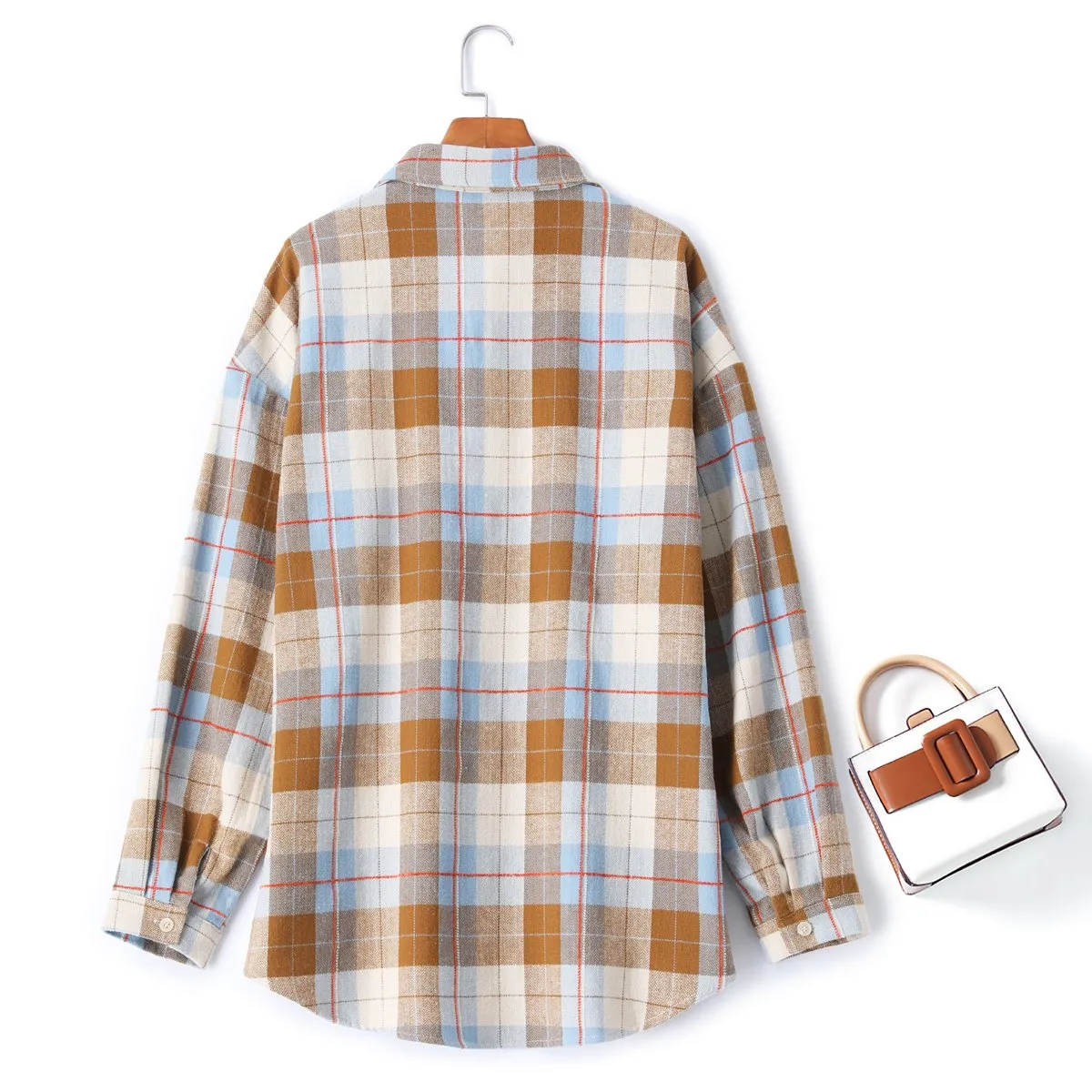 Charley Plus Size Fleece Checked Shirt
