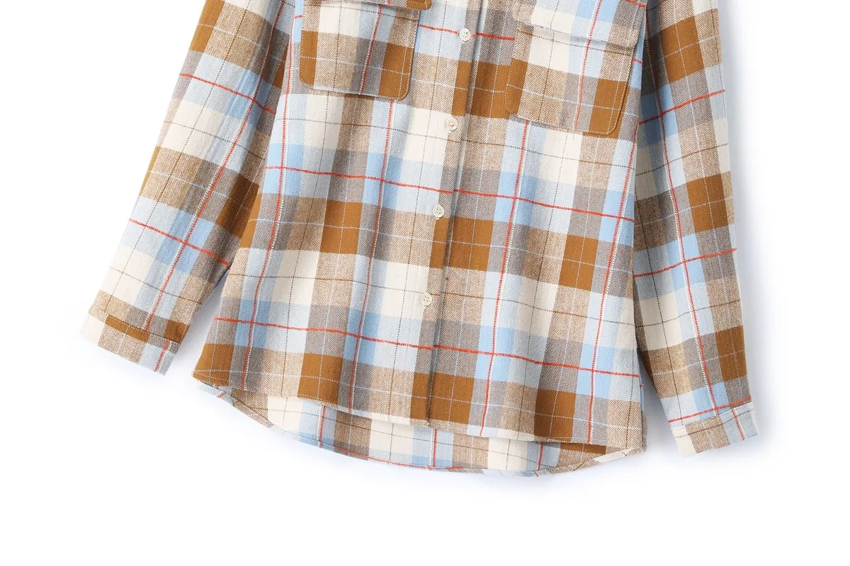 Charley Plus Size Fleece Checked Shirt