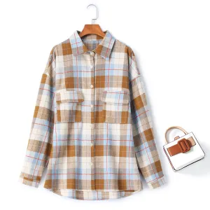 Charley Plus Size Fleece Checked Shirt