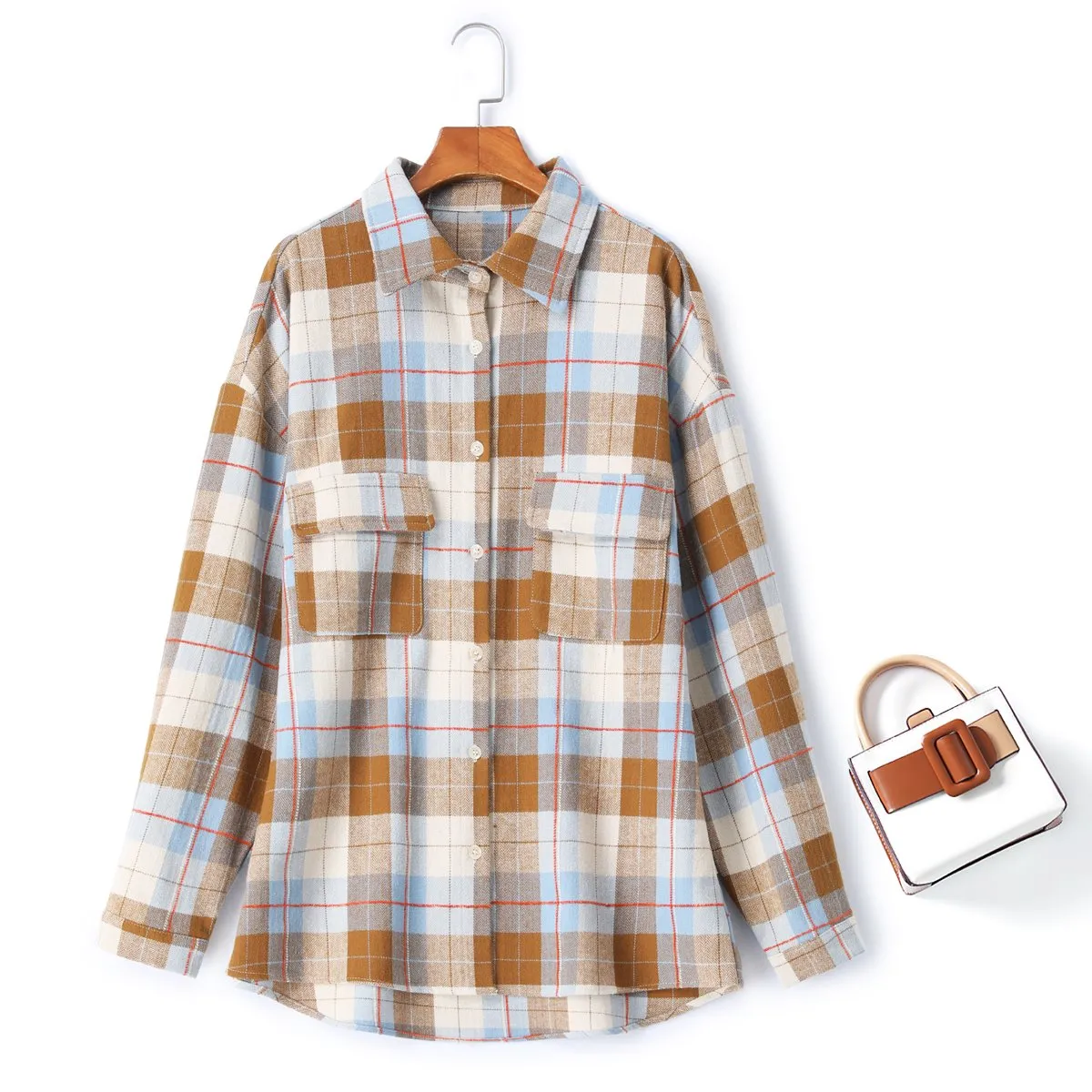 Charley Plus Size Fleece Checked Shirt