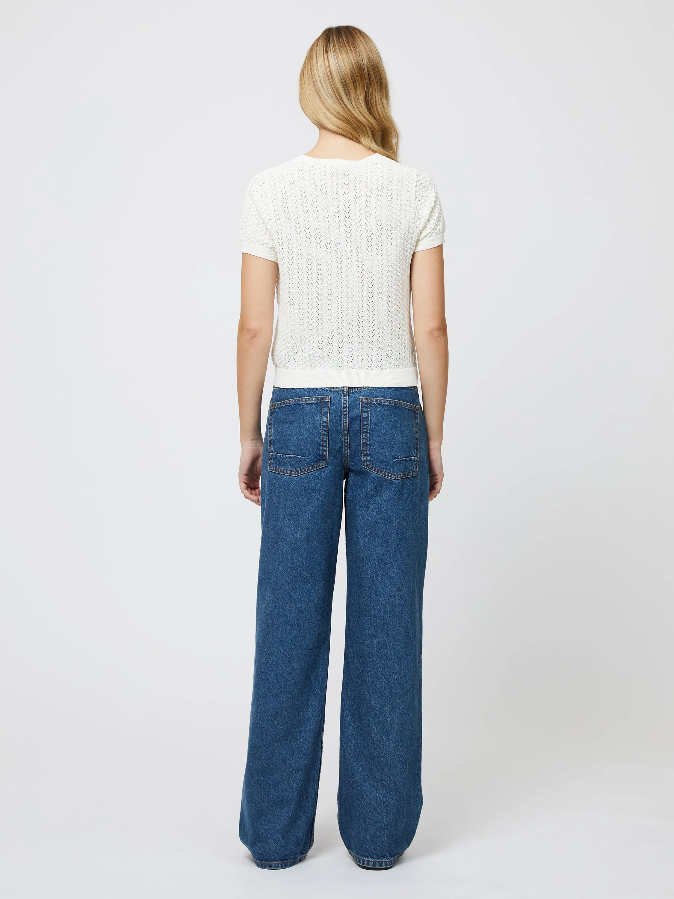 Cotton Blend Pointelle Cardigan