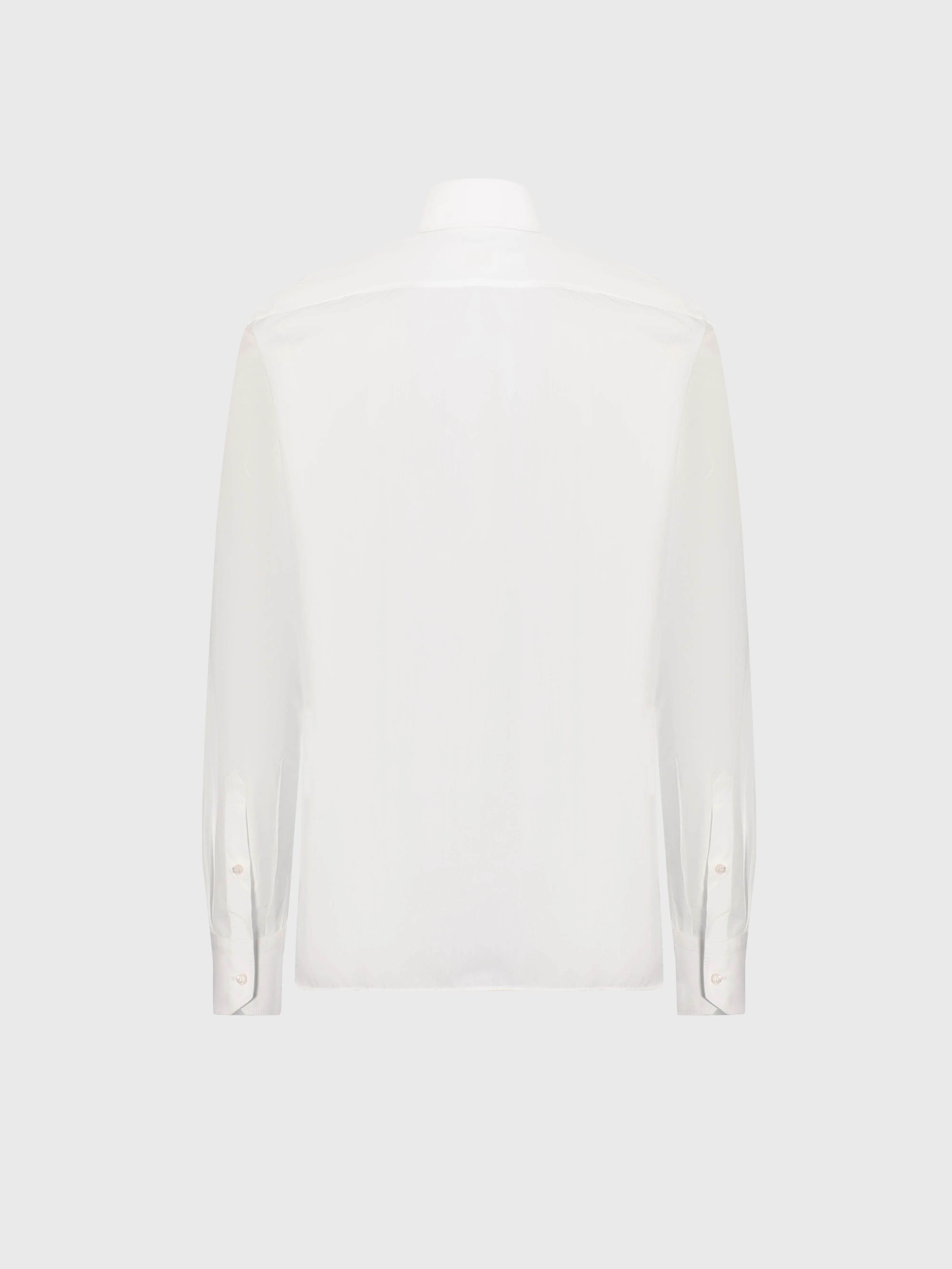 Cotton Shirt with Triple Stitching White