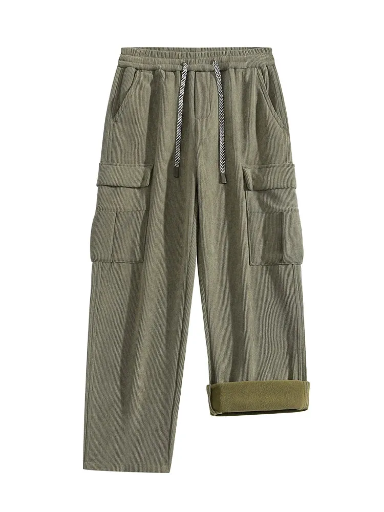 Fleece-Lined Corduroy Sweatpants