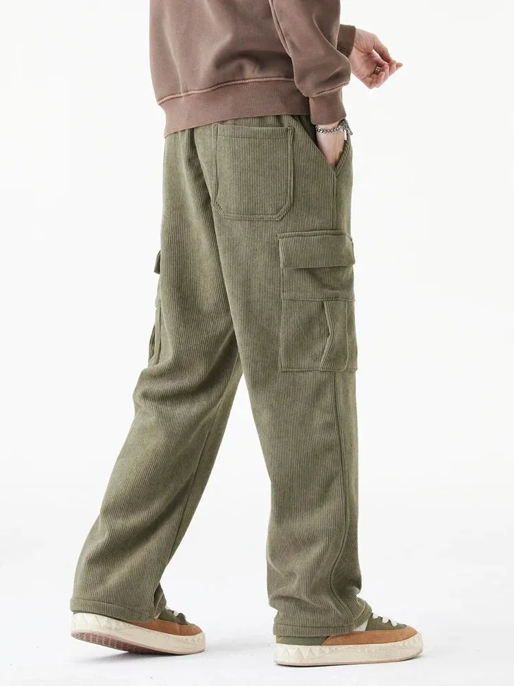 Fleece-Lined Corduroy Sweatpants