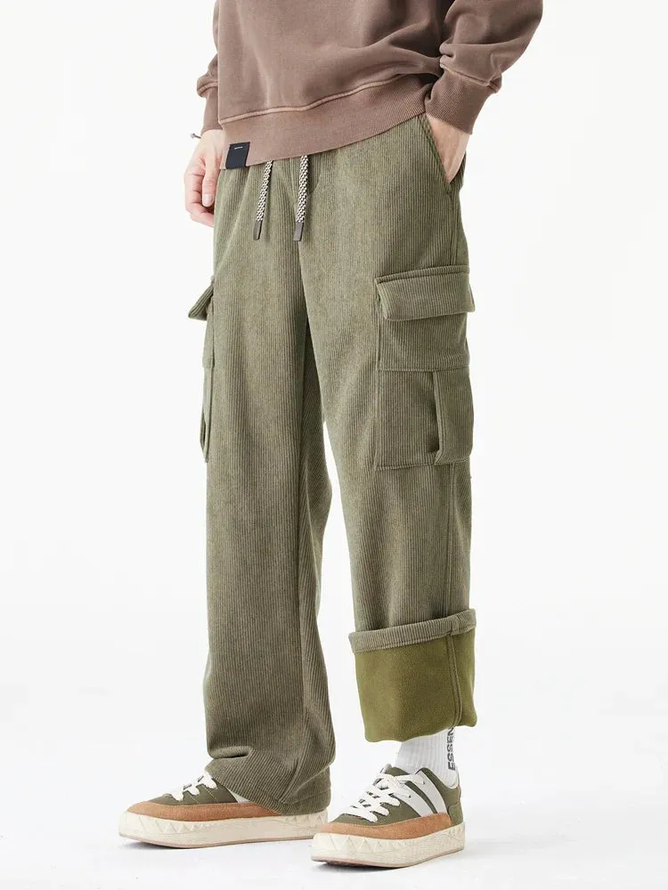 Fleece-Lined Corduroy Sweatpants