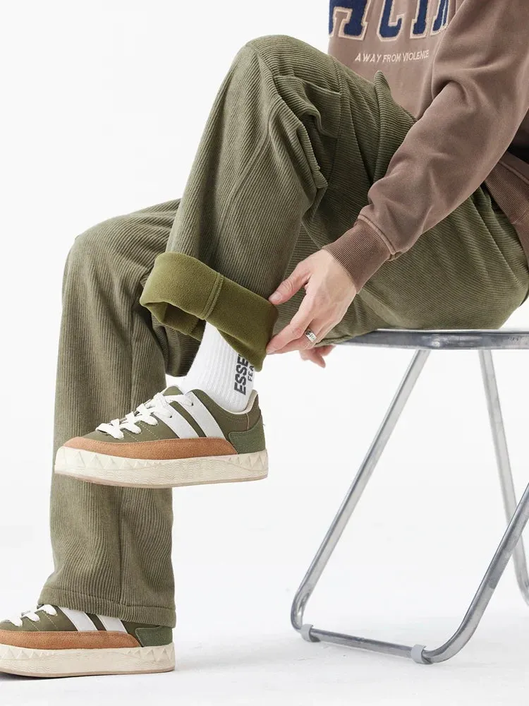 Fleece-Lined Corduroy Sweatpants