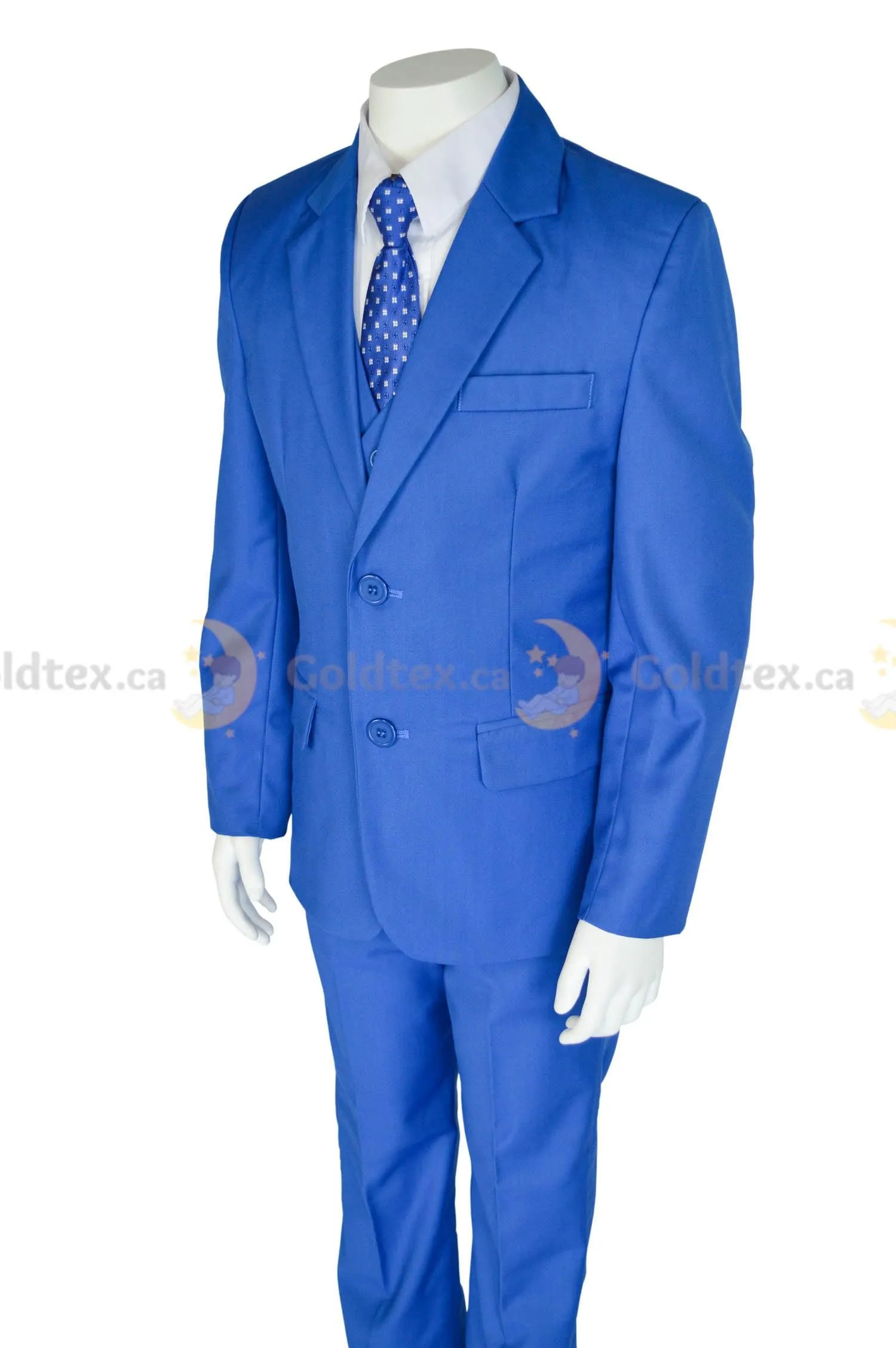 Formal Kids Wear 5-piece suit set - Ocean Blue - Style 8164