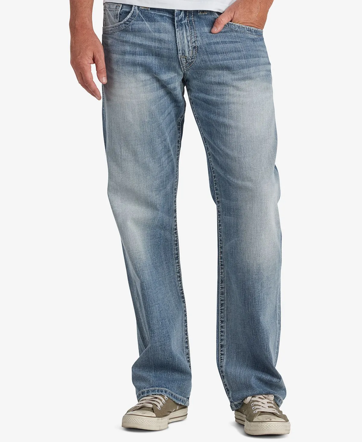 Gordie Silver Jeans Co. Men's Straight Stretch Relaxed Jeans, Multi