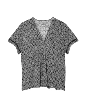 Ivy Front Knot Top | Black / White