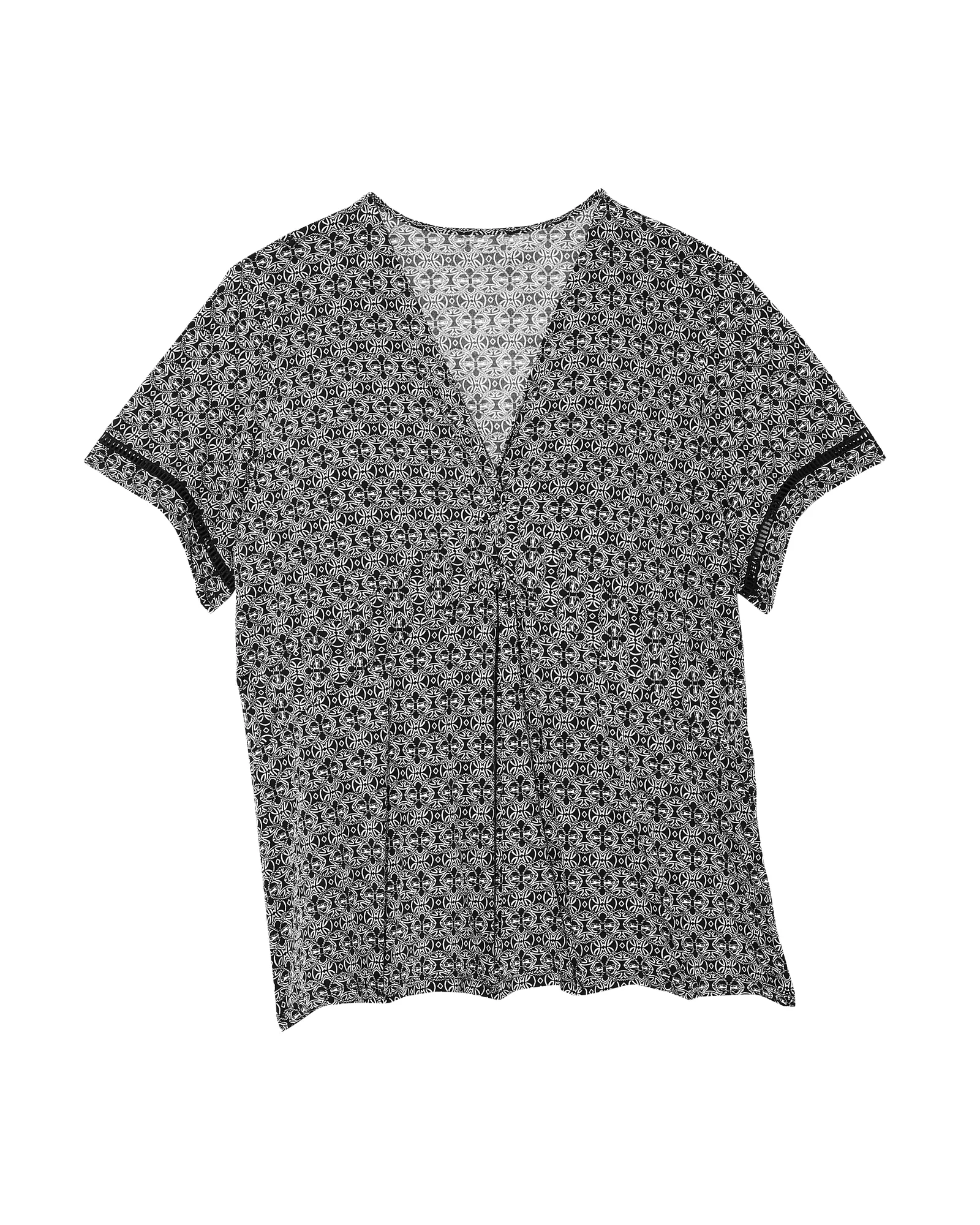 Ivy Front Knot Top | Black / White