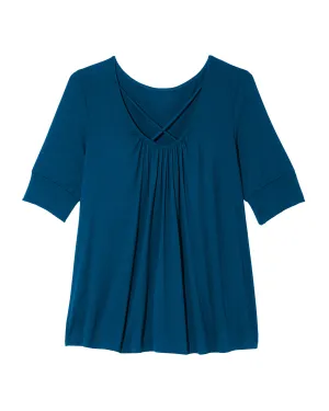 Karlie Lattice Tee | Azure Blue
