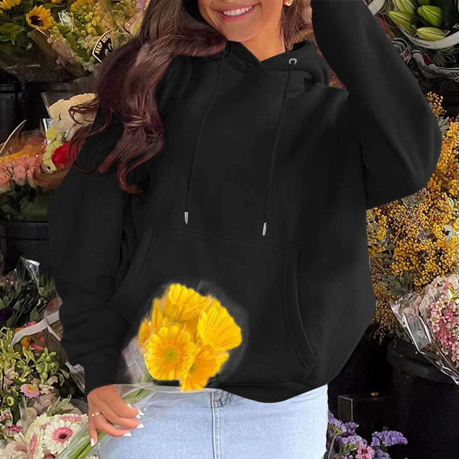 KIEKIECOO Graphic Hoodies With Designs for Teen Girls Aesthetic Cute Oversized Fall Sweatshirts Love Never Fails for Women