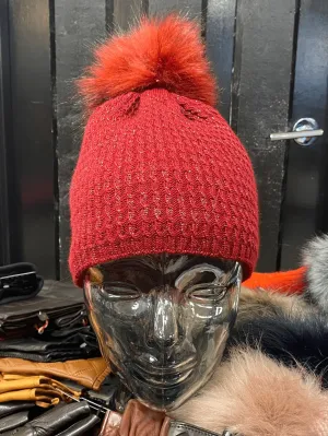 Knit Fleece Lined Pom Pom Toques