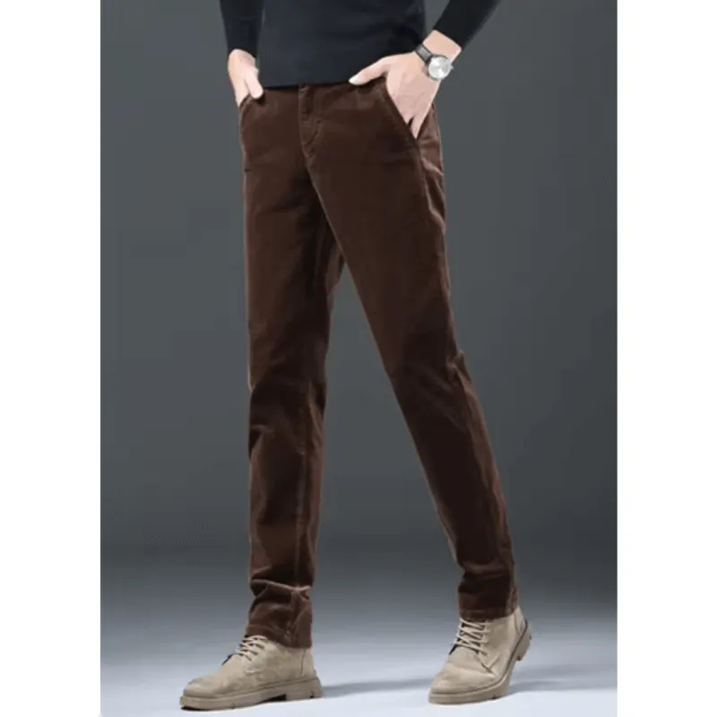 Men's Warm Fleece-Lined Corduroy Trousers