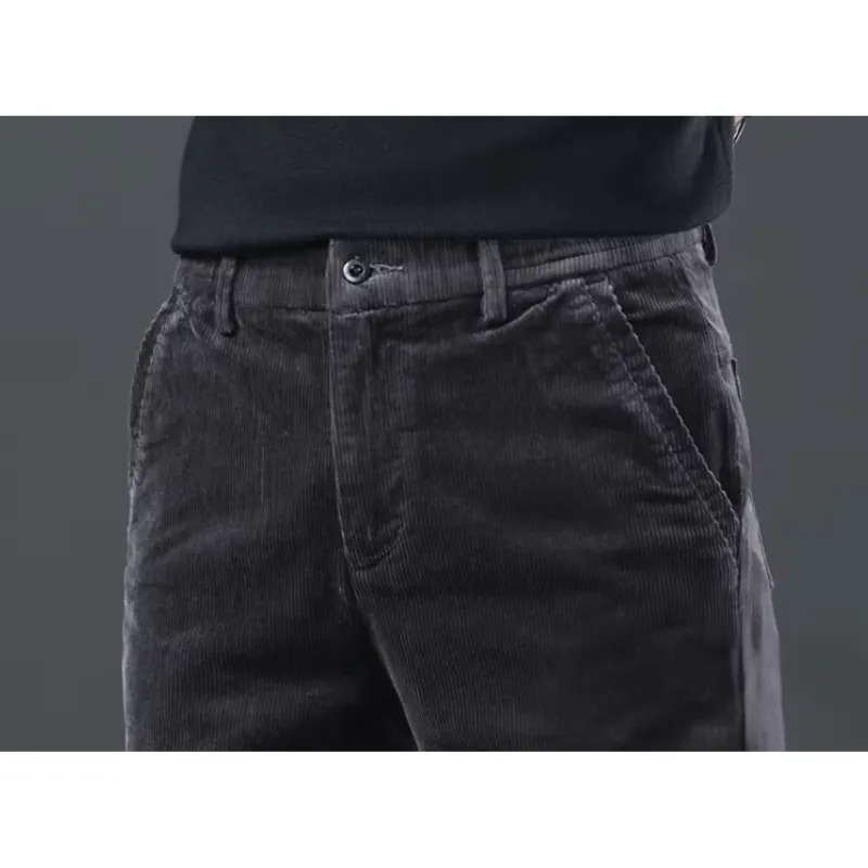 Men's Warm Fleece-Lined Corduroy Trousers