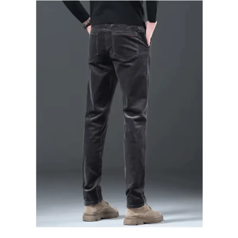 Men's Warm Fleece-Lined Corduroy Trousers