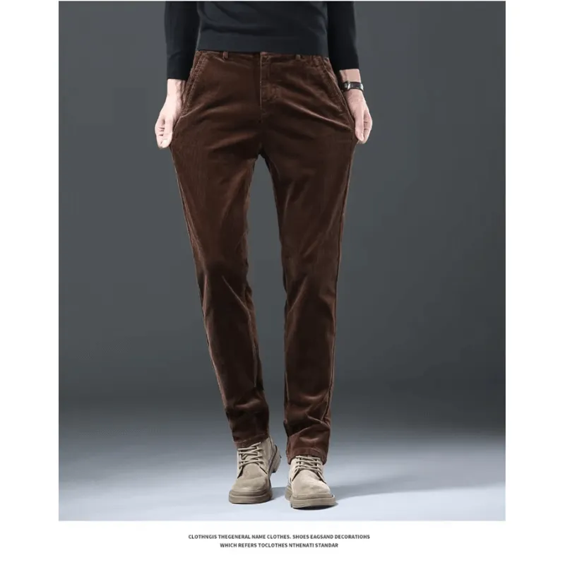 Men's Warm Fleece-Lined Corduroy Trousers