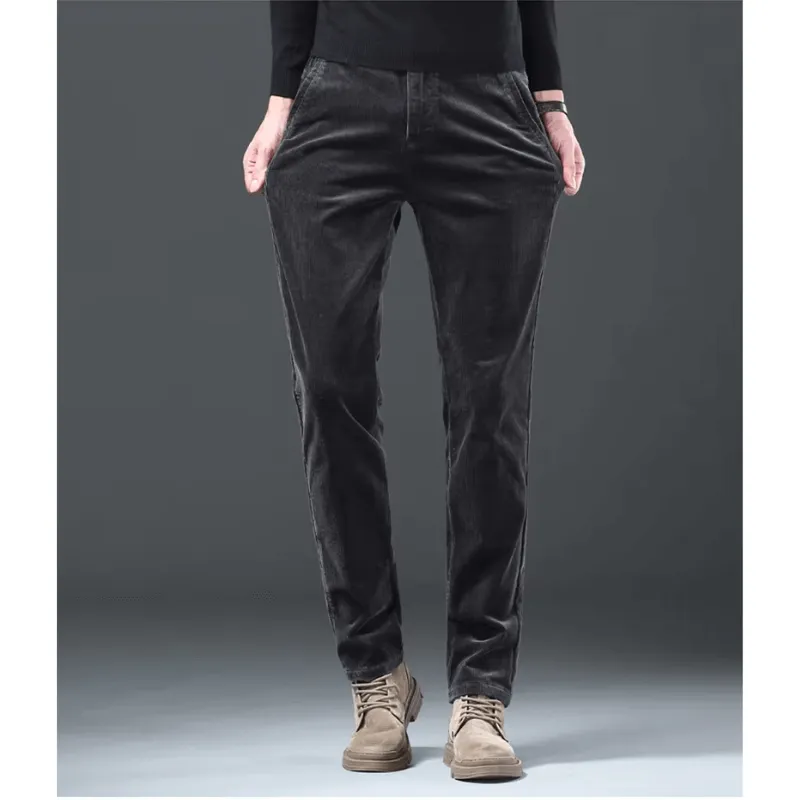 Men's Warm Fleece-Lined Corduroy Trousers