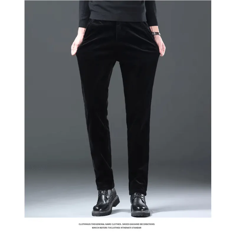 Men's Warm Fleece-Lined Corduroy Trousers