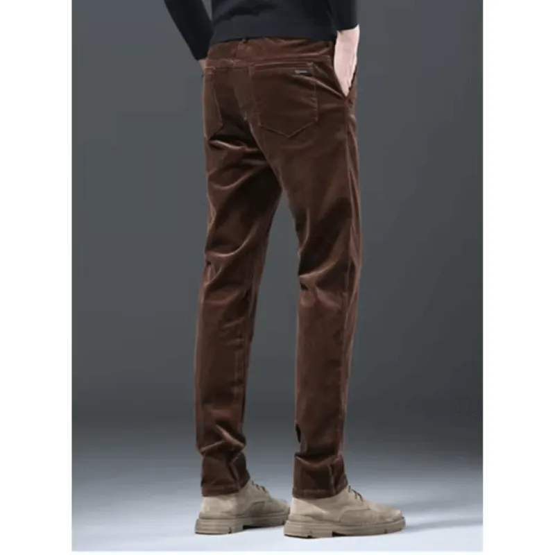 Men's Warm Fleece-Lined Corduroy Trousers