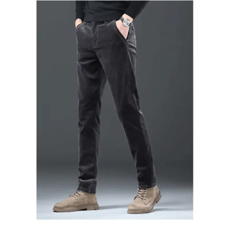 Men's Warm Fleece-Lined Corduroy Trousers