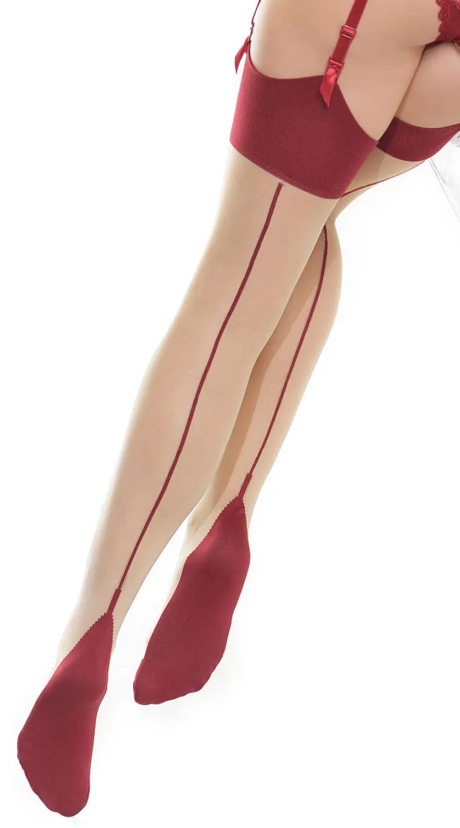 Merlot Back Seam Stockings
