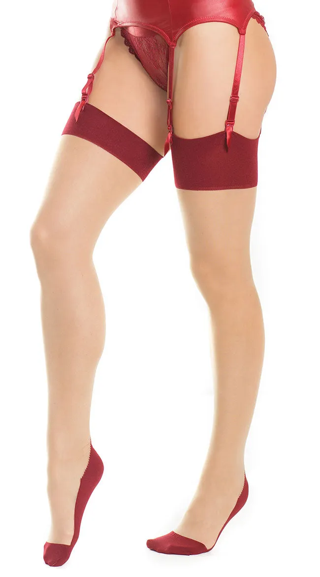 Merlot Back Seam Stockings