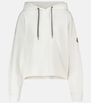 MONCLER cotton blend hoodie, white