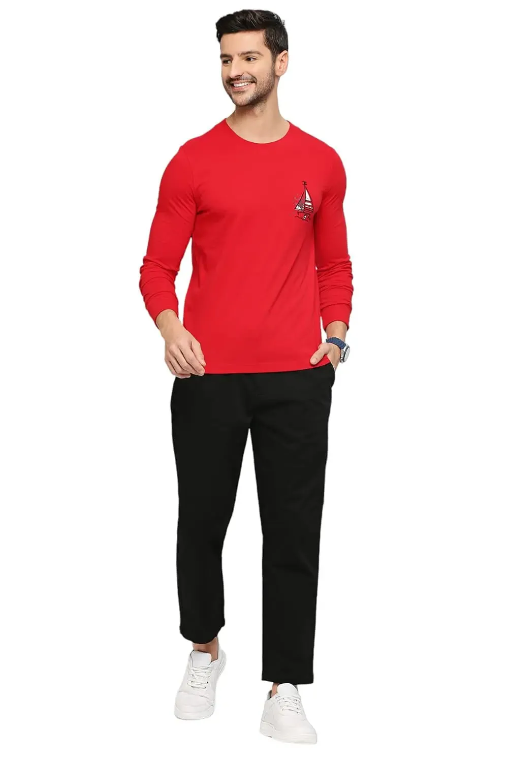 Muscle Fit Cotton Solid Crew T-shirts