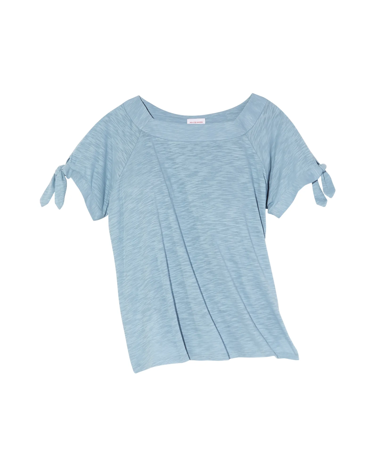 Nala Square Neck Top with Tie Sleeves | Light Blue