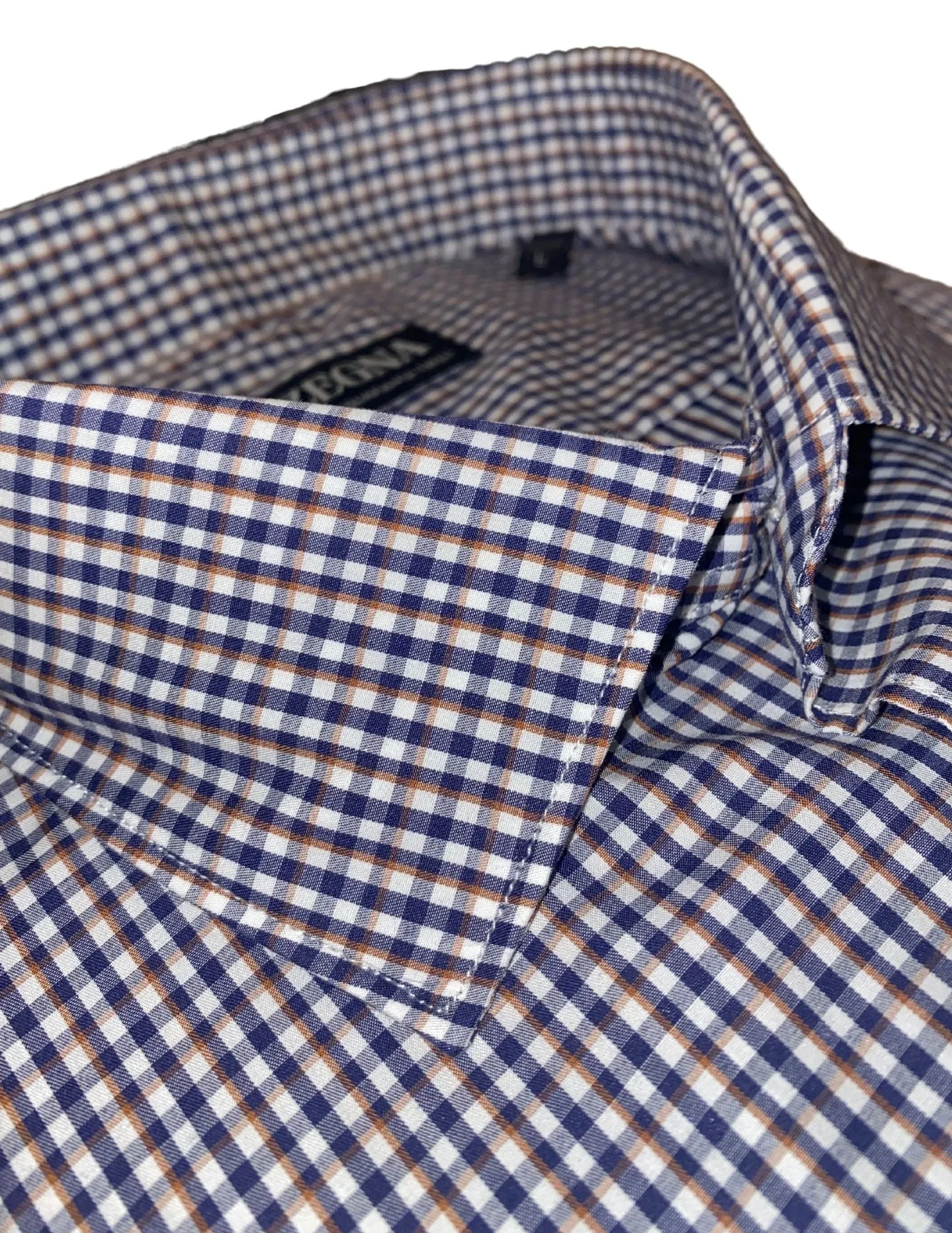 Navy and Foliage Checked Sportshirt