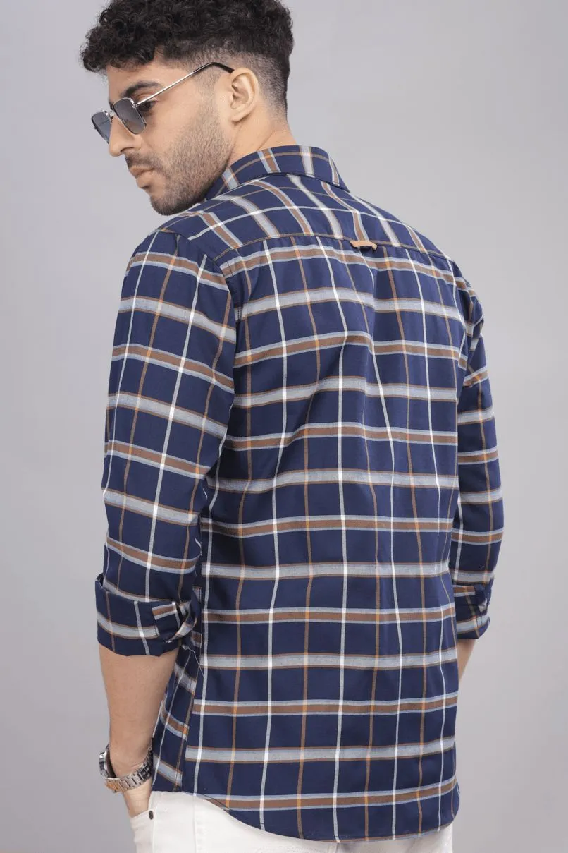 Navy Khaki Checks - Full-Stain Proof