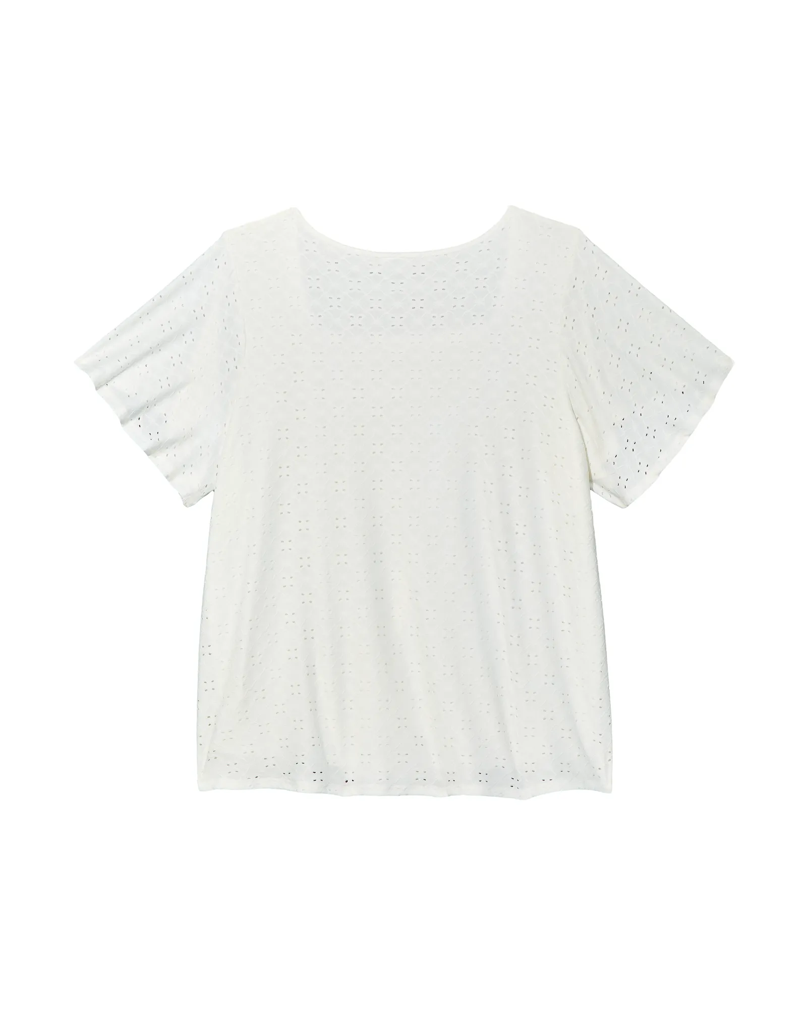 Penelope Square Neck Short Flutter Sleeve Blouse | White
